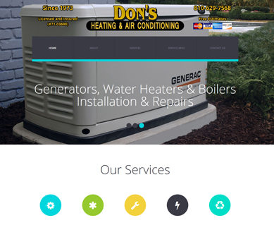Heating and Air Conditioning Website Design Portfolio Illinois