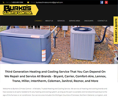 Heating and Air Conditioning Website Design Portfolio Illinois